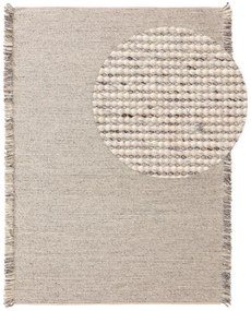 benuta Pure Tappeto di lana Mary Ivory Grey 80x120 cm - Tappeto fibra naturale