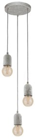 Lampadario Industrial Silvares 3 Luci Acciaio Grigio