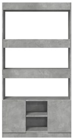 Credenza grigio cemento 92x33x180 cm in legno multistrato