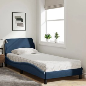 Letto con materasso blu 90x190 cm in tessuto