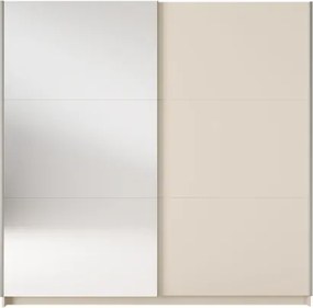 Armadio 150x207h Cm 2 Ante Scorrevoli Con Specchio Arsola Crema