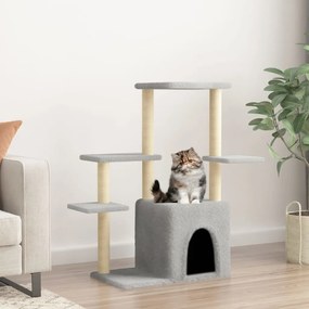 Albero per gatti con tiragraffi in sisal grigio chiaro 97,5 cm