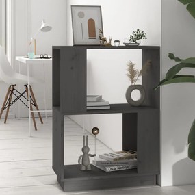 Libreria/divisorio grigio 51x25x70 cm in legno massello di pino