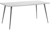 Tavolo da Pranzo Piano Effetto Cemento Gambe in Metallo Nero Rettangolare 160 x 80 cm per 6 Persone Stile Glamour Moderno