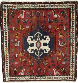 Shiraz Tappeto persiano 60x60 Rosso (Iran) Annodato A Mano