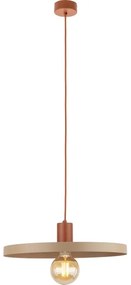 Lampadario a sospensione con filo SILA 1xE27/15W/230V diametro 40 cm beige/color mattone