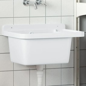 Lavabo A Parete Bianco 50x35x24 Cm İn Resina /