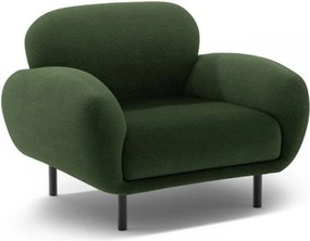 Poltrona verde con rivestimento in bouclé Poppy – Micadoni