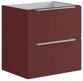 Armadietto bagno a terra Brera 2 cassetti P 45.5 x L 59.5 x H 60 cm laccato opaco rosso jaipur