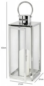Lanterna decorativa 63 cm in cromo lucido