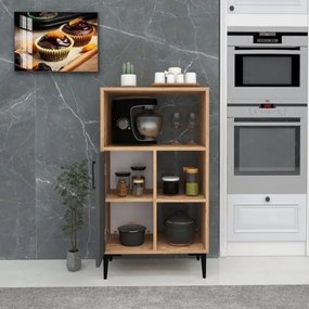 Mobile Da Cucina Multifunzione Dispensa 60x35x109 Kion Rovere E Antracite