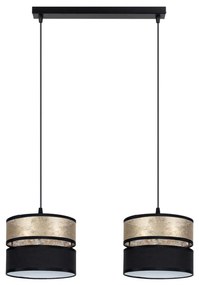 Lampadario a sospensione con filo LIMA 2xE27/60W/230V oro/nero