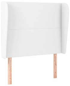Testiera ad orecchio bianca 103x23x118/128 cm in similpelle