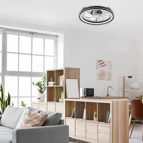 Plafoniera LED con ventilatore FARGO LED/37W/230V nero + +TC