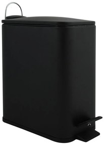 Cestino per la spazzatura nero opaco in acciaio con pedale 5 l Erik – Spirella