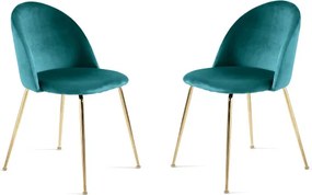 Sedia da pranzo in velluto Topazio e gambe metallo Oro - VENEZIA 2 sedie