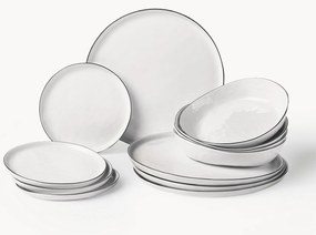 Servizio di piatti in porcellana fatto a mano Salt, 4 persone (12 pz)