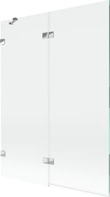 Mexen Lunar paravento per vasca da bagno a 2 ante sinistro 130 x 150 cm, trasparente, cromo - 897-130-100-01-00-L