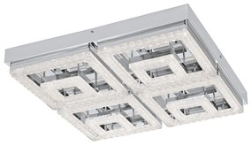 Plafoniera Moderna Fradelo Acciaio Cromo Luce Led Integrato 46,5W