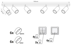Faretto MARIBEL 6xGU10/10W/230V bianco