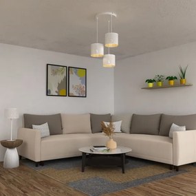 Lampadario a sospensione con filo LOFT SHADE 3xE27/60W/230V bianco/oro