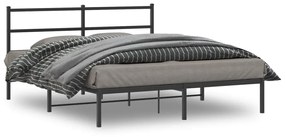 Giroletto Con Testiera İn Metallo Nero 160x200 Cm /