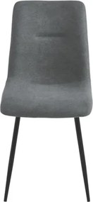 Sedia da pranzo in tessuto Grigio Scuro gambe metallo Nero - MANDY 2 sedie