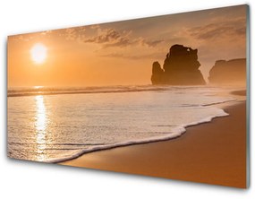 Quadro acrilico Paesaggio del sole della spiaggia del mare 100x50 cm