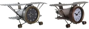Orologio da Tavolo DKD Home Decor 35 x 21 x 14 cm Aereo Cristallo Alluminio Ferro (2 Unità)