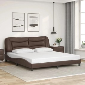 Giroletto Con Testiera Marrone 180x200 Cm İn Similpelle /