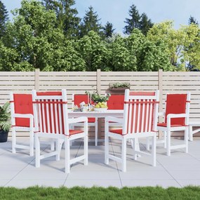 Cuscini Per Sedia Da Giardino 6 Pz Rossi 100x50x3 Cm İn Tessuto /