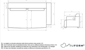 Divano componibile beige (con penisola a destra) Flex Felix – Miuform