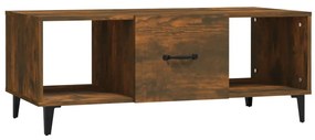 Tavolino da salotto rovere fumo 102x50x40 cm legno multistrato