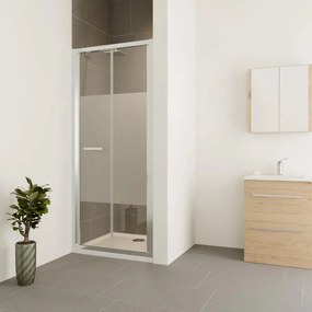 Porta doccia pieghevole Verve L 90 x H 190cm, Sp. 6 mm in vetro profilo cromo