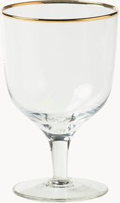 Set di 6 bicchieri da vino in vetro soffiato Deco