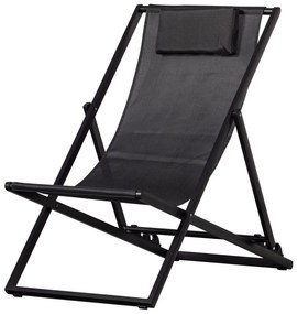 Sedia a sdraio da giardino pieghevole in metallo nero Esper - Exotan