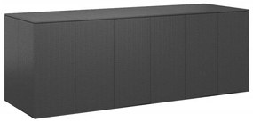 Contenitore Da Giardino İn Rattan Pe 291x100,5x104 Cm Nero /