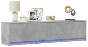 Mobile Porta Tv Con Led Grigio Cemento 165x34x40 Cm Truciolato /