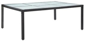 Tavolo da Pranzo da Giardino Nero 200x150x74 cm in Polyrattan