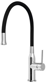 Sapho - Rubinetto per lavello con braccio flessible SILI nero/ottone