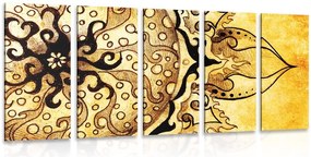 Quadri 5 pezzi – Mandala con tocco vintage