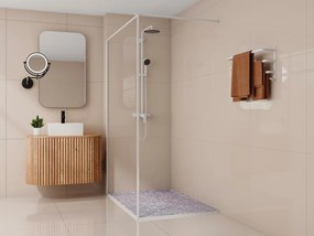 Piatto doccia extrapiatto appoggio o incasso tagliabile 140x90cm Resina SMC Bianco marmorizzato - LYROSA