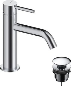 Rubinetto per lavabo a canna bassa getto laminare cristallino LOOP cromo spazzolato lucido SANYCCES