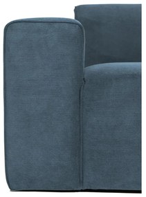 Divano angolare componibile blu (con penisola a destra) con rivestimento in velluto a coste Sting – Scandic