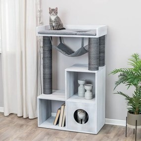 Palo Tiragraffi Gatti Con Funzione Scaffale 72x38x110 Grigio /
