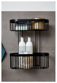 Cestino da parete nero a 2 livelli Classic Plus - Wenko