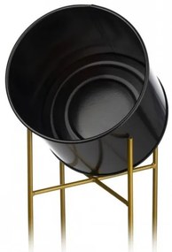 Fioriera in metallo OSLO 95x17 cm nero/oro