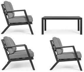 Set di mobili da giardino grigio in alluminio per 4 persone Harley – Bizzotto