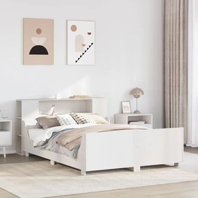 Giroletto Senza Materasso Bianco 160x200 Cm Legno Massello Pino /