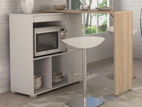 Mobile da bar girevole Bianco e Rovere - SATURNE
